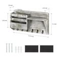 thumbnail image 2 of Wall Mount Mail & Key Holder Organizer with 6 Key Hooks, 1 Compartment, and Shelf Rustic Gray, 2 of 3