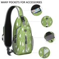 thumbnail image 2 of Sling Backpack,Green Christmas Tree Pattern Crossbody Bag with Water Bottle Holder,Waterproof Sling Bag for Men/Women with Chest Phone Holder for Hiking,Travel, 2 of 6