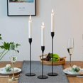 thumbnail image 3 of Candelabros Candelabros Candelabros negros Candelabros para centro de mesa, Candelabros cónicos Juego de 3 para bodas, cenas, centros de mesa de fiesta, 3 of 5