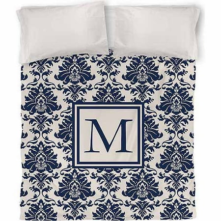 IDG Damask Monogram Duvet Cover, Blue