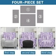 thumbnail image 5 of SCRAWLGOD Wisteria Flower Violet Recliner Chair Covers Stretch Slipcovers for Recliner 4-Piece Washable Recliner Protector 1 Seat Sofa Cover Furniture Protector with Pocket, 5 of 7