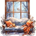 thumbnail image 1 of 5D DIY Taladro Diamante Pintura Invierno Ventana Kit Del 30x30cm, 1 of 9