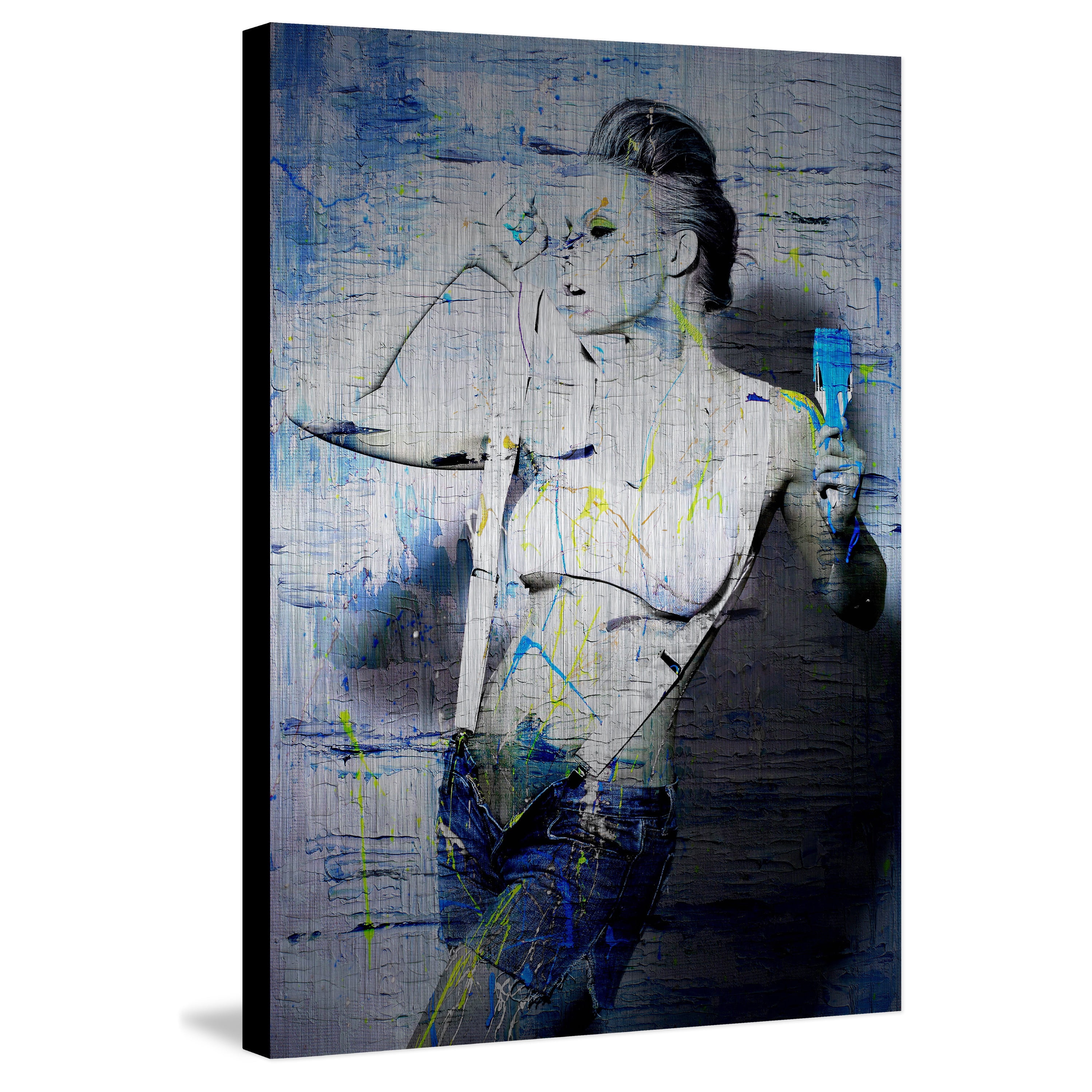 MARMONT HILL Suspenders' Painting Print on Brushed Aluminum 16 x 24