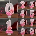 thumbnail image 5 of Rechale Creative Birthday Number Candles, Birthday Cake Candles, Birthday Party Wedding Anniversary Decoration, Cake Decoration (Pink Flowers, 0), 5 of 9