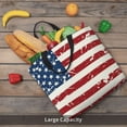 thumbnail image 7 of Lafuoo Vintage American Flag Pattern Single Shoulder Convenience Bag, Large Capacity Zippered Handbag for Shopping, Unisex-One Size, 7 of 7