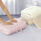 thumbnail image 4 of Bolsa de transporte de gran capacidad para ropa y ropa interior - Organizador de 40x30x18cm con compresión, rosa/beige/gris/azul, 4 of 6