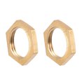 thumbnail image 1 of Unique Bargains G3/8 Lock Nut, Hex Brass Female Locknut for Plumbing 2 Pack, 1 of 5