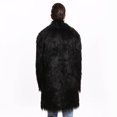 thumbnail image 5 of Mgmyaa Men's Faux Fur Lined Lapel Winter Coat Long Sleeve Turn Down Collar Warm Overcoat Loose Fit Casual Longline Outerwear, 5 of 5