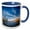 Blue/White, variant on 3drose, Ann Arbor Michigan Skyline 2, 11oz Two-tone Black Mug