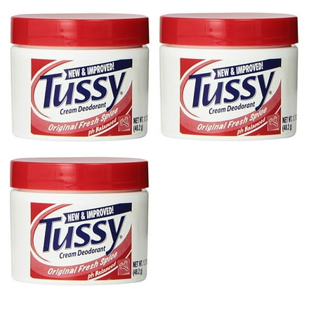 Tussy Deodorant Cream, Original - 1.7 Oz (3 Pack) + Schick Slim Twin ST for Dry (Best Deodorant For Dry Skin)