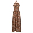 thumbnail image 4 of DPTALR Robe d'Été Décontractée Sans Manches Col Rond Imprimé Robe Longue à Fermeture Éclair pour Femmes, 4 of 8