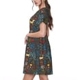 thumbnail image 2 of Picia Deers In The Forest 1 Pattern Women's Short Sleeve Summer Dress Pleated Loose Swing Knee Length Short Sleeve Swing Dresses, 2 of 6