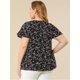 thumbnail image 5 of Blusa Floral Agnes Orinda Manga Acampanada Negro 4XL, 5 of 6
