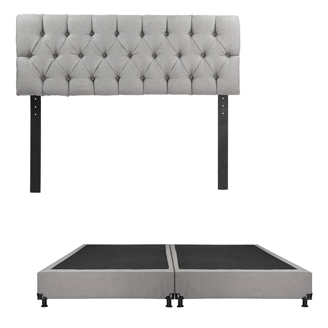 Cabecera King Size Arlo Arena + Box Base Cama