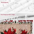 thumbnail image 6 of Christmas Poinsettia Bathroom Shower Curtain Winter Red Floral Pine Leaf Wood Grain Waterproof Washable Shower Curtains for Bathtub Bath Decor with Grommets and Hook 66 X 72 Inch, 6 of 8