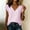 Pink, variant on Women's Summer Casual V-Neck Striped Short Sleeve Top