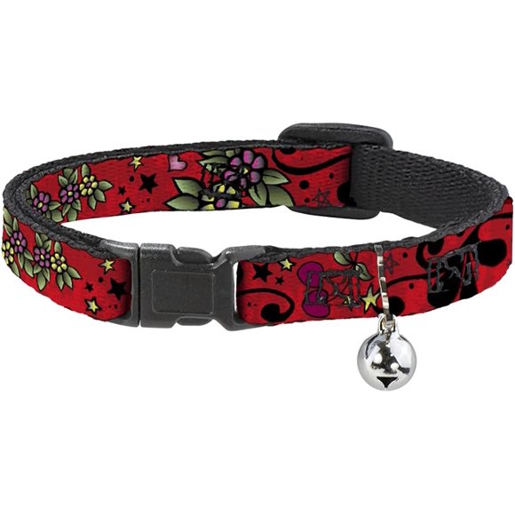 TRAHOO-Cat Collar Breakaway Mom Dad Close Up Red 8 to 12 Inches 0.5 Inch Wide