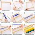 thumbnail image 6 of Small Knitting Loom Kit 8.2 X 7.6 Inch Wooden Multi Weaving Loom with Colorful Yarn for Beginners Adults Scarf Hat Blanket Knitting Crochet Projects Yellow, 6 of 6