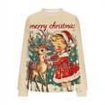 thumbnail image 6 of DailyTrove Womens Xmas Girl Reindeer Sweater - Loose Long Sleeve, Holiday Casual Wear,Khaki,XL, 6 of 6
