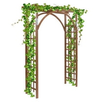 Zimtown Outdoor Wooden Garden Arbor for Climbing Plants - Dark Brown
