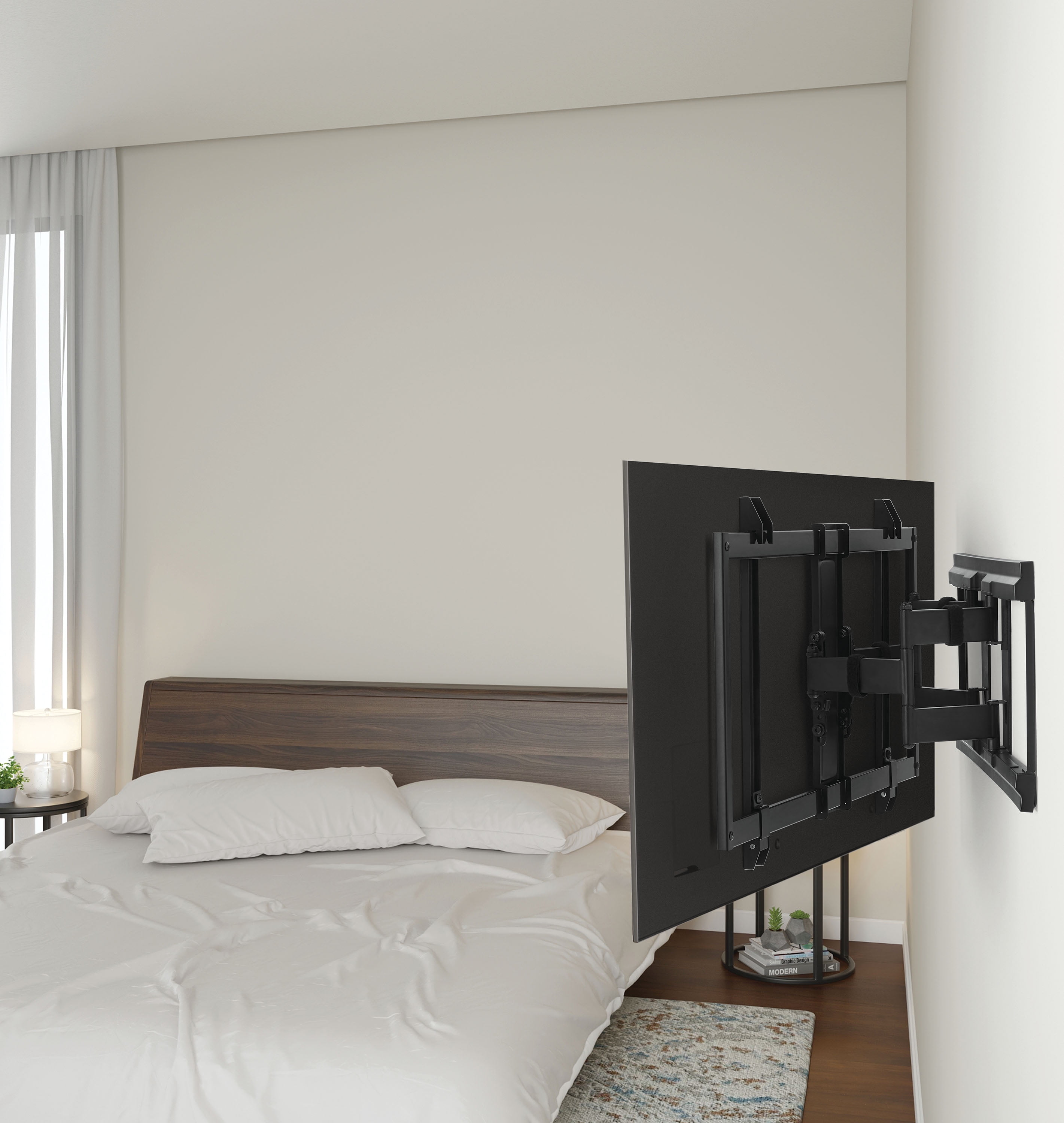 onn Ultra-slim Full Motion TV Wall Mount for 50" to 86" TVs, UL Listed, swivel ±45°, up to +5°/-20° Tilting
