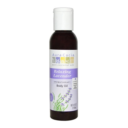 Aura Cacia Lavender Harvest Aromatherapy Body And Massage Oil, 4 Oz, 3 Pack