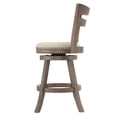 thumbnail image 3 of Cortesi Home Harper Counter Stool Swivel Bar Stool with Back in Solid Wood, Beige Fabric, 3 of 5