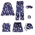 thumbnail image 2 of Conjunto de Pijamas Sedosos para Mujer de 7 Pieza Pantalones de Estampado Pantalones Cortos de Camuflaje, Trajes de Dormir XL BLESIY Pijamas sedosos para mujer, 2 of 3