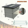 thumbnail image 5 of EAGLE PEAK 42 Inch Outdoor Propane Gas Fire Pit Table, 50,000 BTU Auto-Ignition Rectangular Gas Fire Pit with Glass Wind Guard, Gray PE Rattan, CSA Certification, 5 of 7