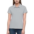 thumbnail image 2 of Hxshgdsn Womens Casual Short Sleeve Shirt Henley Lapel Collar Golf Blouse Gym Workout Tee（Gray/4XL）, 2 of 5