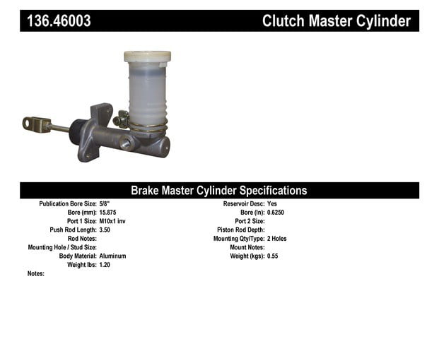 Centric Parts 136.46003 Clutch Master Cylinder