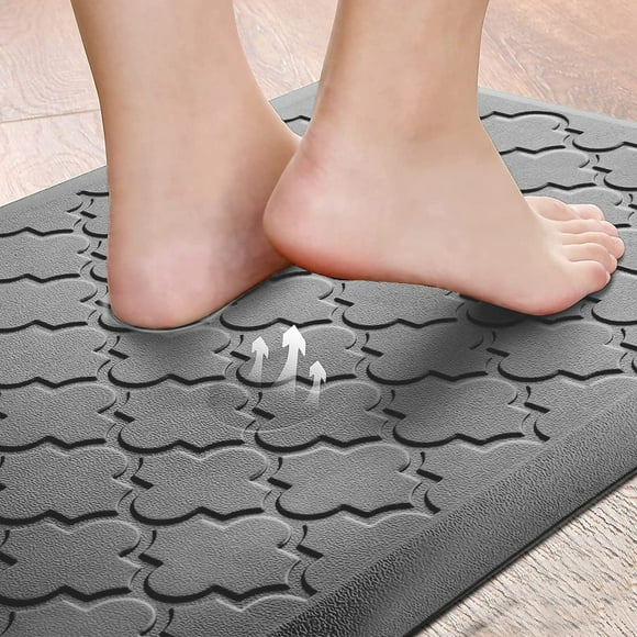 Riforla Kitchen Rug Anti Fatigue Kitchen Mat Non Cushioned Floor Mat and Runner Rug Gray Carpet A
