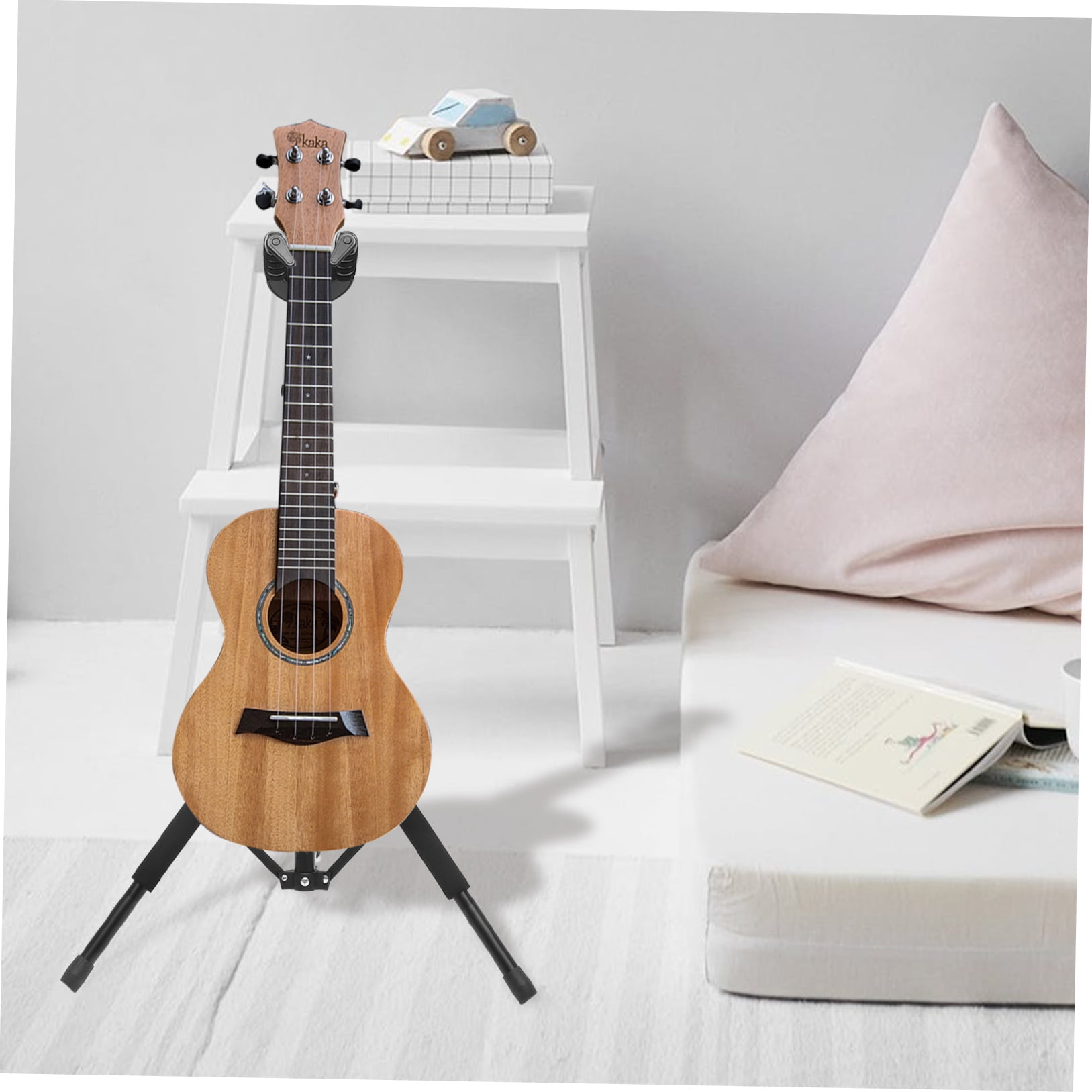 Pretyzoom 1Pc Violin Telescopic Folding Support Stand Black Stable Rubber Iron Plastic Sponge