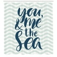 thumbnail image 3 of Ambesonne Beach Saying Shower Curtain, You and Me and the Sea, 69"Wx70"L, Teal Dark Blue, 3 of 3