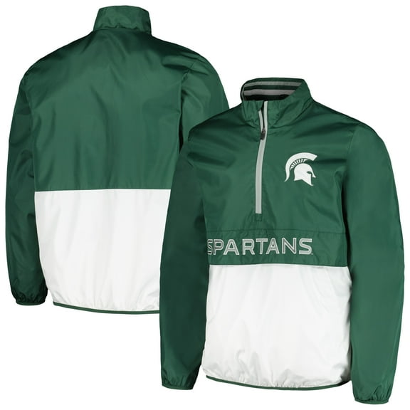 Men's G-III Sports by Carl Banks Green Michigan State Spartans Cornerman-Half-Zip Top