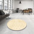 thumbnail image 3 of Ahgly Company Tapis Rond Intérieur Abstrait Marron Or Uni, 3 Pieds Rond, 3 of 6