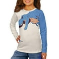 thumbnail image 4 of POLERO 2 Pack Dinosaur Girls Long Sleeve Shirts Soft Lightweight Crewneck 11-12 Years Girls' Basic Long-Sleeve T-Shirts Green Beige Toddlers' Winter Tees, 4 of 6