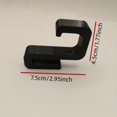 thumbnail image 2 of 3 ganchos de baño resistentes for puerta de vidrio de 8 mm | No requiere perforación | Material plástico resistente | Montaje en pared | Ideal for colgar ropa y toallas | Negro, 2 of 3