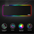 thumbnail image 3 of Alfombrilla de ratón para juegos RGB, 800 x 300 mm, XXL, grande, con 14 modos de iluminación, 7 colores LED, impermeable, antideslizante, para ordenador, PC, jugadores profesionales, color, 3 of 8