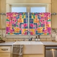 thumbnail image 2 of Yayeee Kitchen Curtains Tier Set of 2 Light Filtering 57"x24" Over Sink Window Panels, Art Map, 2 of 7