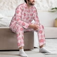 thumbnail image 7 of Balery Strawberries Pattern Pajama Sets for Men Long Sleeve 2 Piece Sleepwear Loungewear Sets Soft PJ's with Pockets Long Sleeve Comfy Pj Sets-Large, 7 of 7