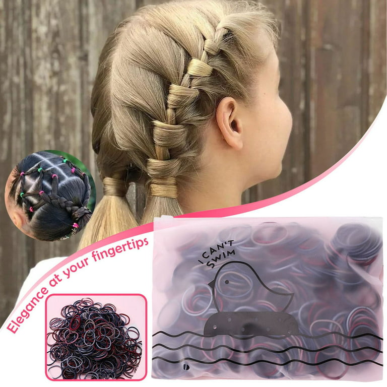 keusn pack hair ties baby toddlers girls elastics hair bands black colorful small  rubber bands ponytail pigtails holders not harm to hair 