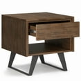 thumbnail image 6 of Lowry 22 inch Wide Solid Acacia Wood Modern Industrial End Table in Rustic Natural Aged Brown, 6 of 12