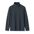 thumbnail image 3 of DAFPZW Mens Turtleneck Shirt Long Sleeve Solid Thermal Compression Shirts Thermal Lightweight Basic Slim Fit Undershirts, 3 of 3