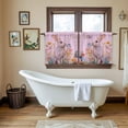 thumbnail image 4 of Easter Bunny Tier Curtains 36 Inch Length, Pink Rabbit Spring Flowers Leaves Rustic Plants Cafe Short Curtains for Bathroom Sink, Small Kitchen Curtain Light Filtering Drapes 2 Panels 27.5"Wx36"L, 4 of 8