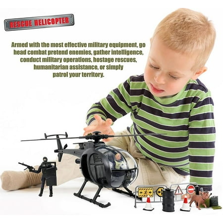 - Click N’ Play Military SWAT Elite Unit Rescue Helicopter 26 Piece Play Set With Accessories