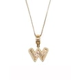 thumbnail image 1 of Collar con dije de oro laminado letra brillos W, 1 of 6