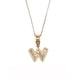 thumbnail image 1 of Collar con dije de oro laminado letra brillos W, 1 of 6