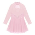 thumbnail image 6 of renvena Kids Girls Mesh Shiny Rhinestones Figure Ice Skating Roller Skating Dress 4-16 Pink 10, 6 of 7