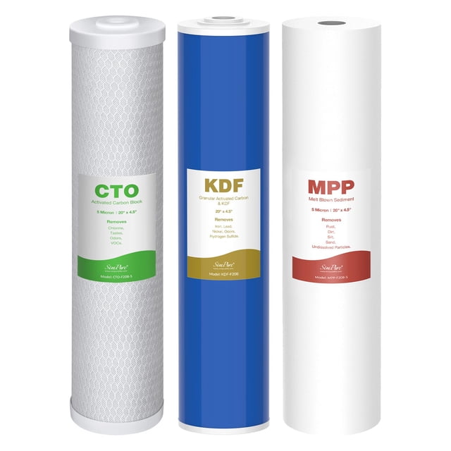 Set de filtros de agua SimPure de 3 etapas 20 x 4.5 para DB20P-3KDF